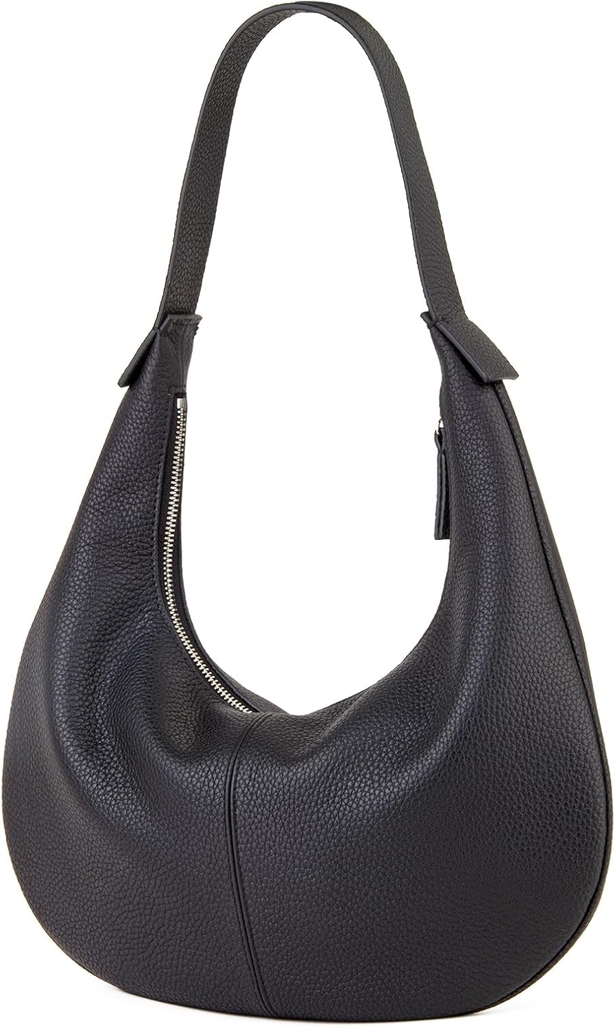 Full Grained Real Leather Hobo Bags for Women,Women’s Crescent Handbag with Wide Shoulder Strap